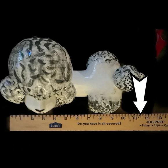 Vintage Mid Century Modern Ceramic French Poodle Hand painted Figurine 11.5x7.5” - Picture 8 of 10